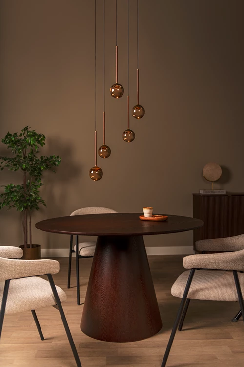 Lucide CALINA - Pendant light - Ø 41,9 cm - LED Dim. - CCT - 5x8,4W 2200K/3300K - With replaceable LED module - Amber - Premium - atmosphere 1